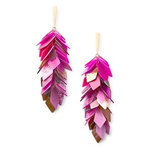 NWT Kendra Scott Jennifer Gold Earrings Pink Mix